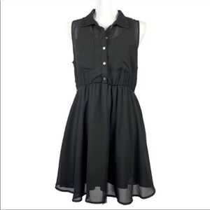 Freebird Junior Black Sheer Fully Lined Dress Medium